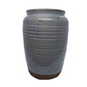 Vintage Small Pottery Jar or Pot Signed JC Shades Of Gray Grey 6" Tall